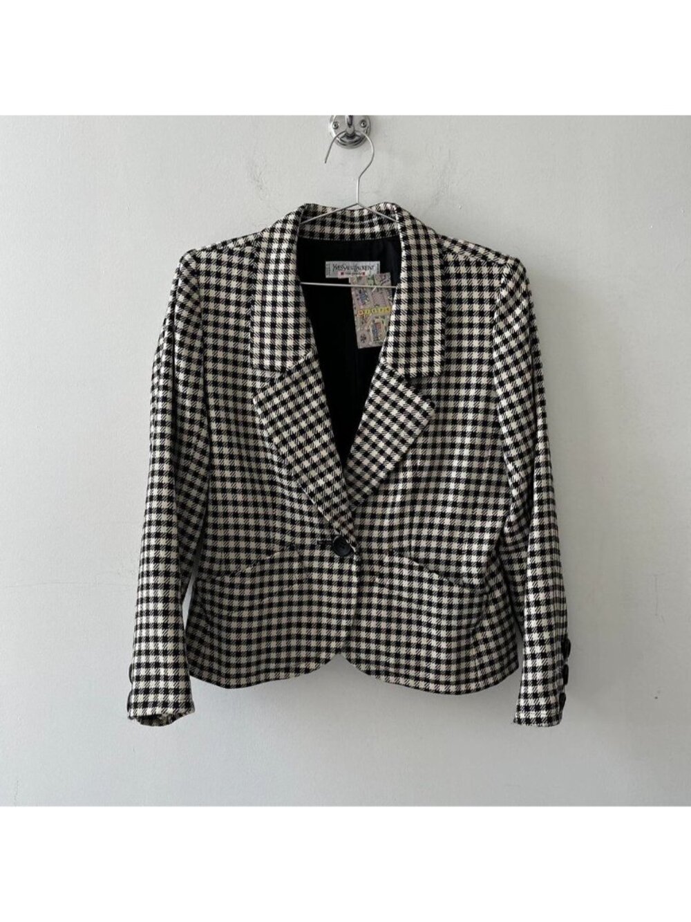 Black / White Vintage 70’s / 80’s Yves Saint-Laurent Rive Gauche Blazer Jacket